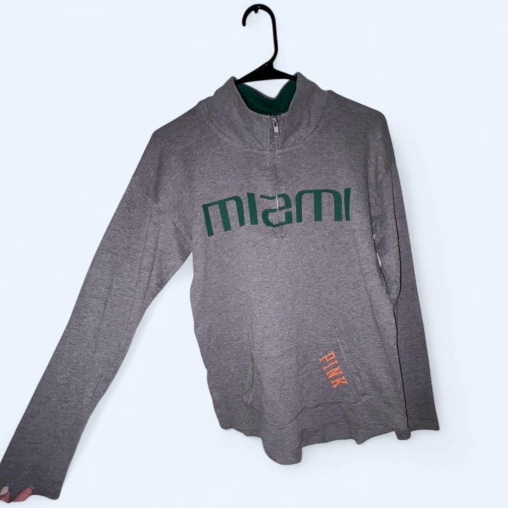 Victoria’s Secret PINK Miami Canes Quarter Zip Pullover Size S